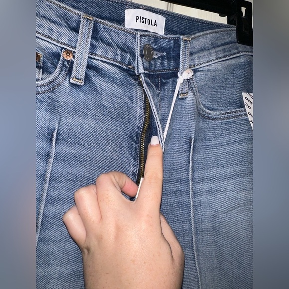 Pistola Lennon high rise crop boot Blue Straight Leg Women's Jeans 26 NWT - Picture 5 of 10